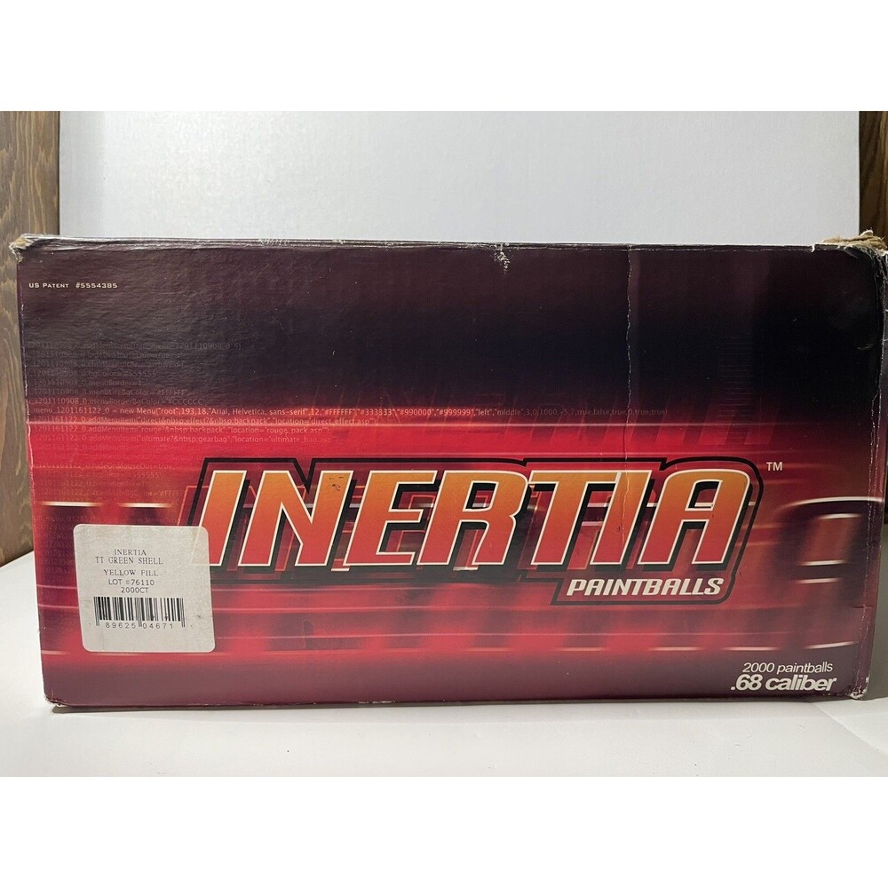 INERTIA 2,000 Round Paintball Case 📦 - GREEN shell yellow Fill (.68 Caliber)